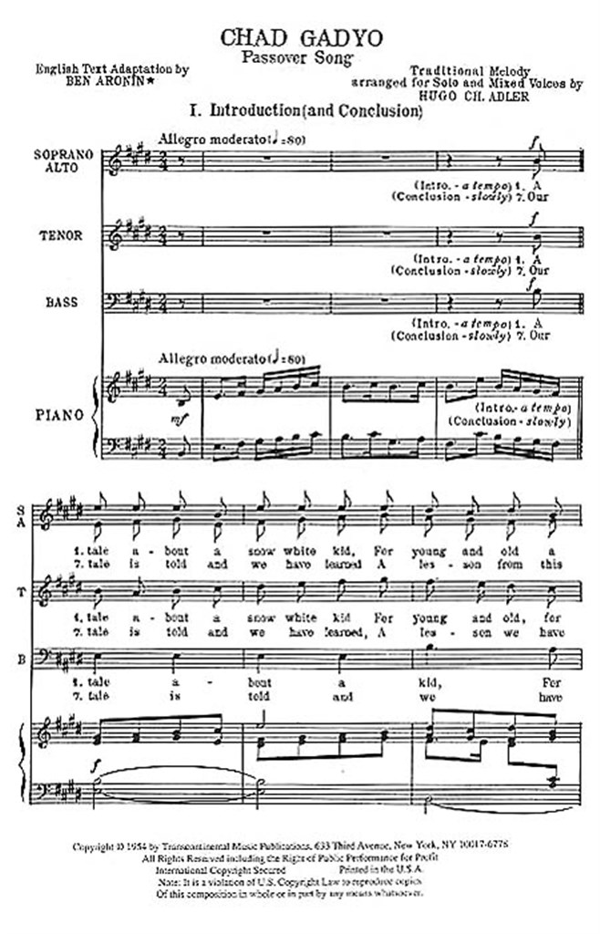 Chad Gadyo Passover Song
